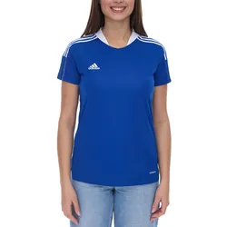 adidas TIRO 21 Trikot Damen Trainings-Shirt mit AeroReady aus recyceltem Material Sport-Shirt Fitness-Shirt GM7583 Blau - XXS