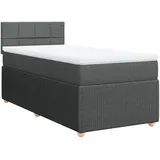 vidaXL Boxspringbett 180 x 200 cm Dunkelgrau