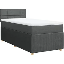 vidaXL Boxspringbett 180 x 200 cm Dunkelgrau