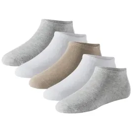 SCHIESSER Sneakersocken 5er Pack Weiß/Beige/Grau 43-46