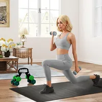 sportnow Hantel-Set 6er-Set 2 x 3 kg, 2 x 4 kg, 2 x 5 kg mit Hantelständer Grau/Grün/Türkis