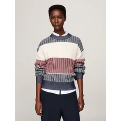 Strickpullover »GLOBAL STP ALL OVER SWEATER«, mit   Global Stripe, Gr. M (38), Desert Sky, , 61881742-M