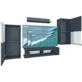 Vladon Wohnwand, Creme, Holzwerkstoff, 300x190x39 cm, Wohnzimmer, Wohnwände, Wohnwand-Sets