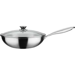 GSW Wok-Pfanne Schmorpfanne 32 cm Antihaft-Versiegelung Glasdeckel