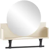 Schildmeyer Wandregal »Lovund, Breite 59 cm«, Mit Kleiderstange aus Kunststoff und runder Spiegelfläche