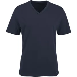 H.I.S. Unterziehshirt H.I.S, Herren, Gr. XXL, 2 Stk., N-Gr, blau (marine, grau, meliert), Jersey, Obermaterial: 95% Baumwolle, 5% Elasthan, unifarben, körpernah, V-Ausschnitt, Unterhemden, mit V-Ausschnitt und kleinem Logo, Unterhemd, T-Shirt