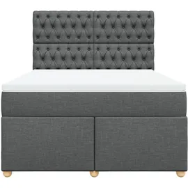 vidaXL Boxspringbett 140 x 200 cm Dunkelgrau