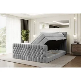 altdecor Boxspringbett SERENE-Z KING - 160 x 200 - H3/H4 - Hellgrau