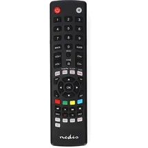 Nedis Universal-Fernbedienung - Vorprogrammiert - 4 Geräte Disney + Button/Google Play Button/Netflix Button/YouTube Button - Infrarot - Schwarz