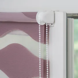 GARESA Doppelrollo Welle 50 x 150 cm rosa/weiß
