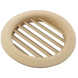 Lüftungsrosette rund mit schrägen Lamellen aus Holz - 112 mm , Buche