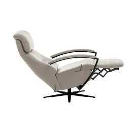 Hukla Relaxsessel Pierre Leder 75 x 117 x 87 cm Grau elektrisch