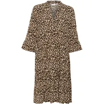 St Tropez EdaSZ Blusenkleid Animal-Print Schwarz M
