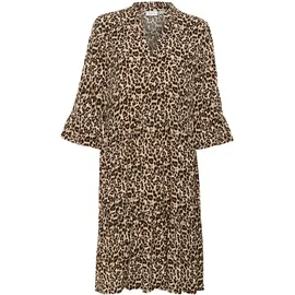 St Tropez EdaSZ Blusenkleid Animal-Print Schwarz M