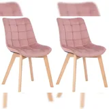 CLP 2er Esszimmerstühle Passaic Samt pink