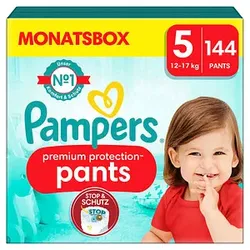 Pampers® Windeln premium protectionTM Monatsbox Größe Gr.5 (12-17 kg) für Babys und Kleinkinder (4-18 Monate), 144 St.