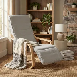 Homestyle4u Relaxsessel Cord 66,5 x 94 x 62,5 cm Grau mit verstellbarer Fußstütze