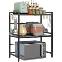 Todeco Erweiterbares Mikrowellen Regal, 3-Stufiges Mikrowellenregalständer, Mikrowellen Regal ständer