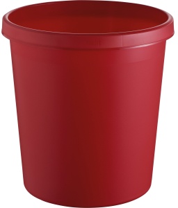 helit Papierkorb "the german" mit Rand, 18 Liter, Abfalleimer mit umlaufendem Griffrand, Farbe: rot