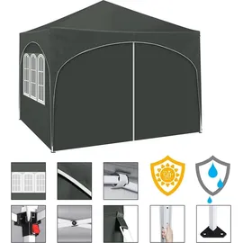 Woltu Faltpavillon 3 x 3 m inkl. 4 Seitenteile Grau