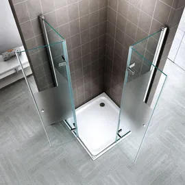iflair i-flair Eckdusche mit Falttür links 70 x 85 cm teilsatiniert 6 mm Sicherheitsglas Dk99