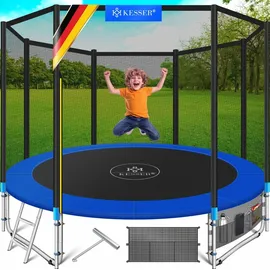 Kesser Trampoline Komplettset 305 cm inkl. Sicherheitsnetz, Leiter und Randabdeckung blau