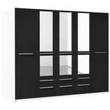 Priess Wäscheschrank Barcelona 230 x 193 x 54 cm Schwarz/Weiß