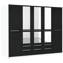 Priess Wäscheschrank Barcelona 230 x 193 x 54 cm Schwarz/Weiß