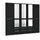 Priess Wäscheschrank Barcelona 230 x 193 x 54 cm Schwarz/Weiß