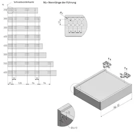 MS Beschläge 1 Paar Unterflurführungen Schubkastenauszug Schubladenauszug Soft Close 400mm