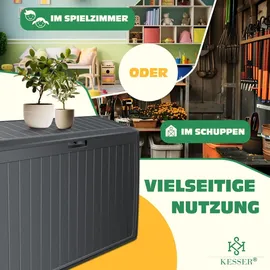 Kesser KESSER® Auflagenbox 290 Liter mit abschließbarem Deckel Haltegriffe Gartenbox