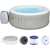 Bestway LAY-Z-SPA Tahiti AirjetTM Whirlpool, 180 x 66 cm, 2-4 Personen, rund, hellgrau