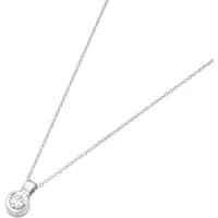 Luigi Merano Kette mit Brillant Anhänger, Gold 585 45 cm Silber Damen