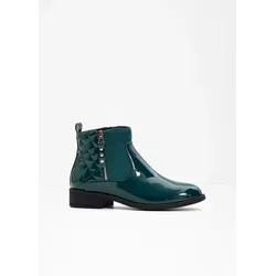 bonprix Stiefelette, grün, 40, Lack,Vegan
