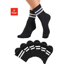 H.I.S. Tennissocken 6er Pack Schwarz/Weiß 47-48