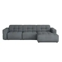 Emoebel24 Modulare Ecksofa rechts Bergi 284x166x70 cm Dunkelgrau - Dunkelgrau