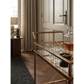 KADIMA DESIGN Servierwagen: | Gold, Verspiegeltes Glas, auf Rollen