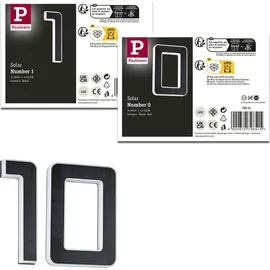 Paulmann Bundle Solar LED Hausnummernleuchte Nummer 10 - Schwarz