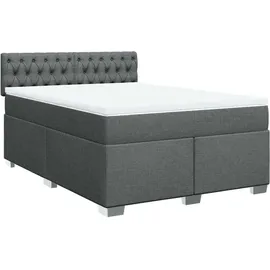 vidaXL Boxspringbett 140 x 200 cm Dunkelgrau