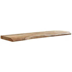 KADIMA DESIGN Rustikales Wandregal, Akazienholz, Baumkante, 100 cm, Handgefertigt
