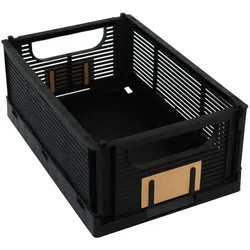 Klappbox 25 x 16,5 cm Aufbewahrungsbox schwarz Klapp- und stapelbar