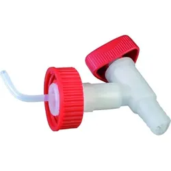 Ablasshahn DIN 50-Verschraubung HDPE Drehgriff Anschltülle 3⁄4" Überwurfmutter - natur