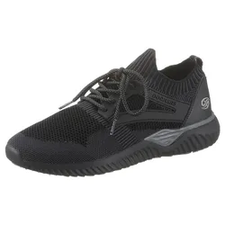 Sneaker DOCKERS BY GERLI, Herren, Gr. 41, schwarz, Textil, Synthetik, unifarben, sportlich, Schuhe, Schnürschuh, Slip-On Sneaker mit verstärktem Zehenbereich
