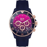ICE-Watch - ICE chrono Dark blue Pink - Blaue Damenuhr mit Silikonarmband - Chrono - 021642 (Medium)