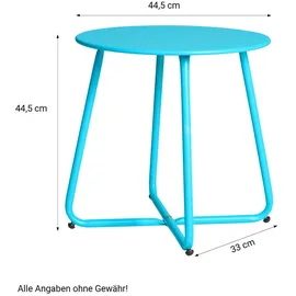 Homestyle4u Beistelltisch Rund in Blau 45 cm