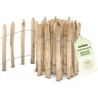 STILTREU Englischer Staketenzaun Kastanie - Länge 5 Meter, Höhe 50 cm, Lattenabstand 6-8 cm