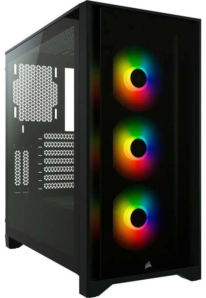 Corsair PC-Gehäuse Corsair iCUE 4000X RGB, Tower-Gehäuse, (Tempered schwarz