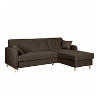 JVmoebel Sofa, Design Ecksofa Schlafsofa Bettfunktion Couch Leder Textil Polster braun