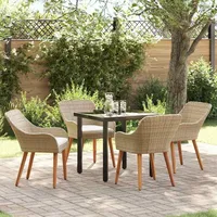 vidaXL Garten Essgruppe 5-tlg. Beige