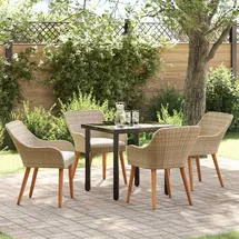 vidaXL Garten Essgruppe 5-tlg. Beige